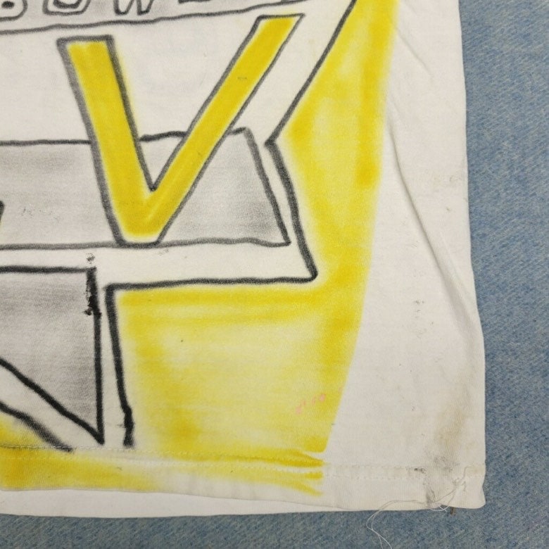 vtg 90s PITTSBURGH STEELERS TEE  // airbrushed football bootleg parking lot rap tee numbers art all over big face print soft thin fan art