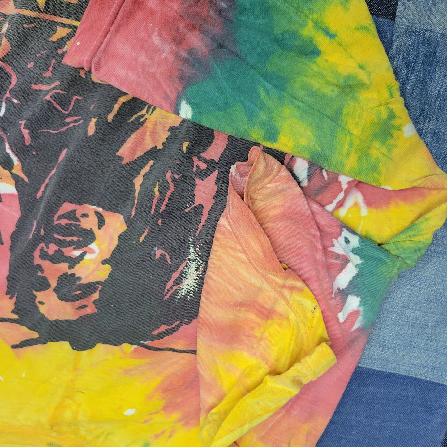 vintage 80s 90s BOB MARLEY jamaica tie dye rasta reggae concert tour band beatles lee lerry john lennon peace zion prince fari TSHIRT xl