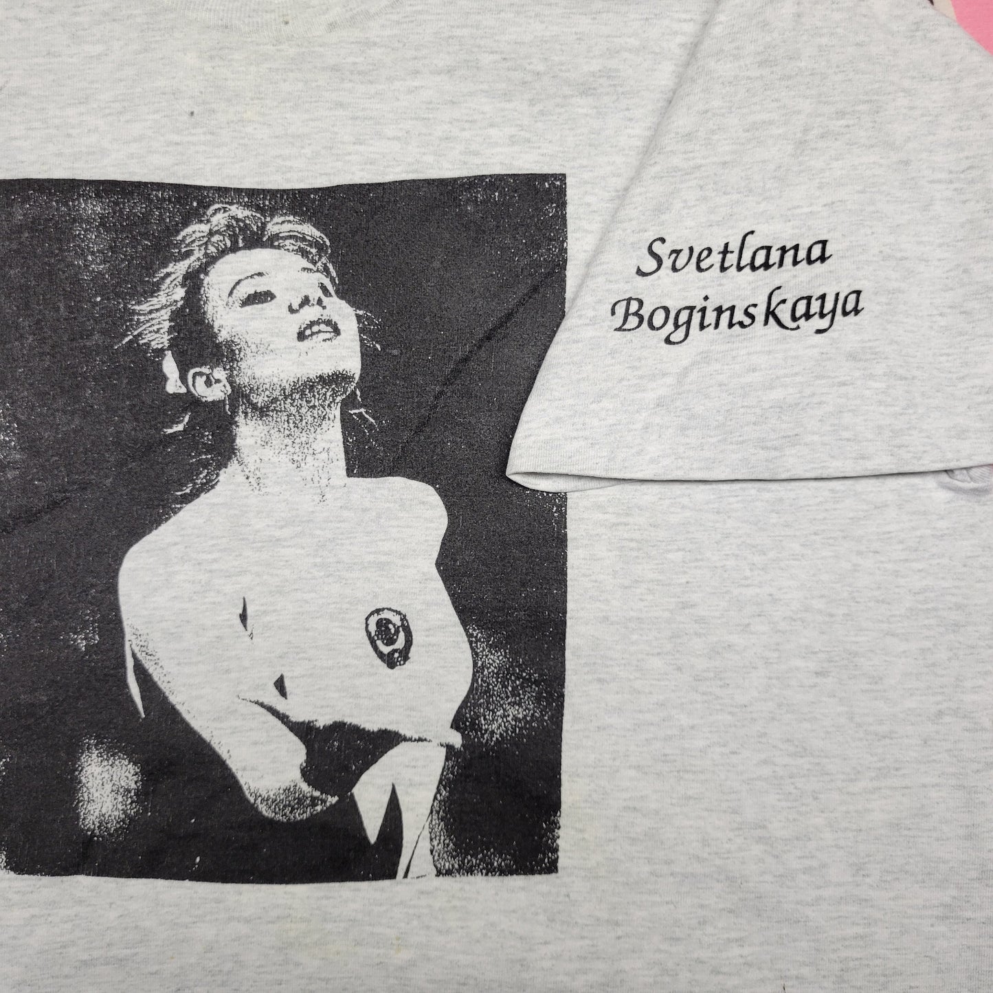 vtg 80s SVETLANA BOGINSKAYA GYMNAST tshirt // vintage olympics soviet union figure skating ice sports era female art tee screen stars medium