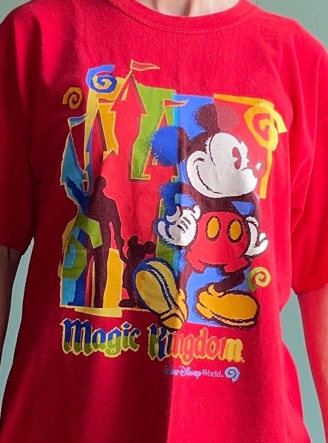 vtg 90s DISNEY MAGIC KINGDOM Shirt // vintage art drawing disney world florida theme park xl unisex mickey mouse walt disney souvenir tee