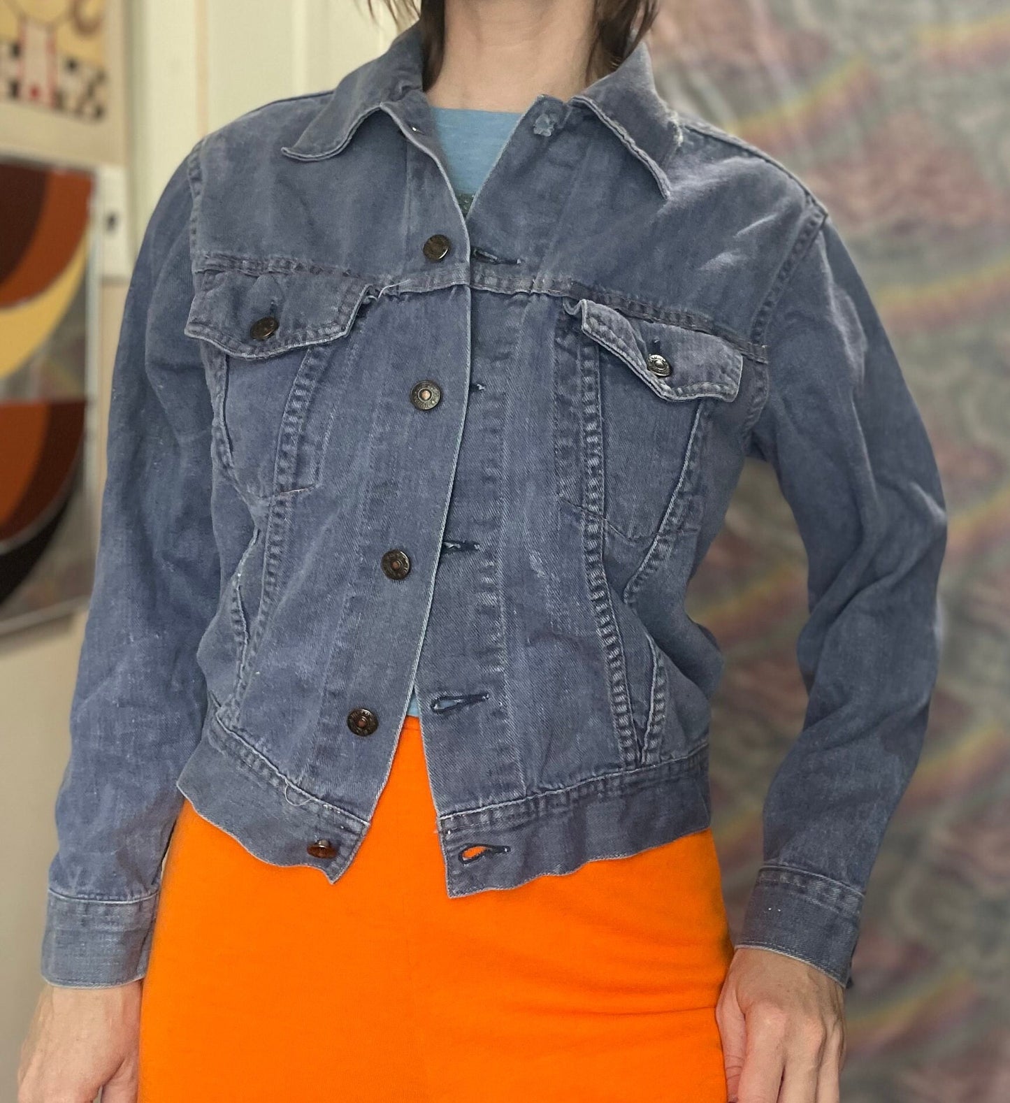 Vintage 80s Budweiser Buttery Soft Jean jacket / Iron On Retro Indigo Denim Jacket