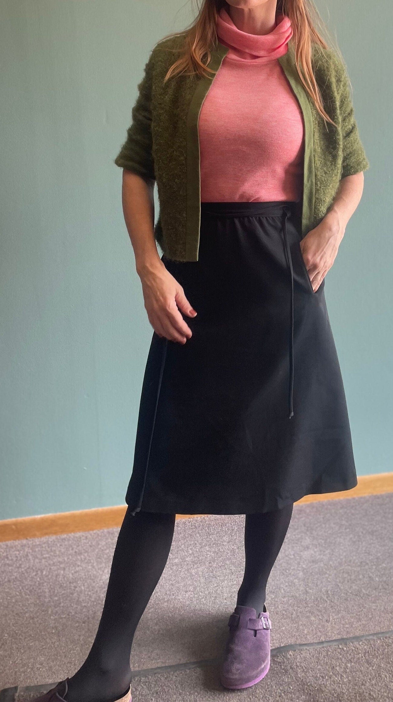Vintage 50s 60s Green Fuzzy Sweater / Sanford Preppy Sweater / Deep Pile Green Cardigan / Rockabilly Top green cobain cardigan