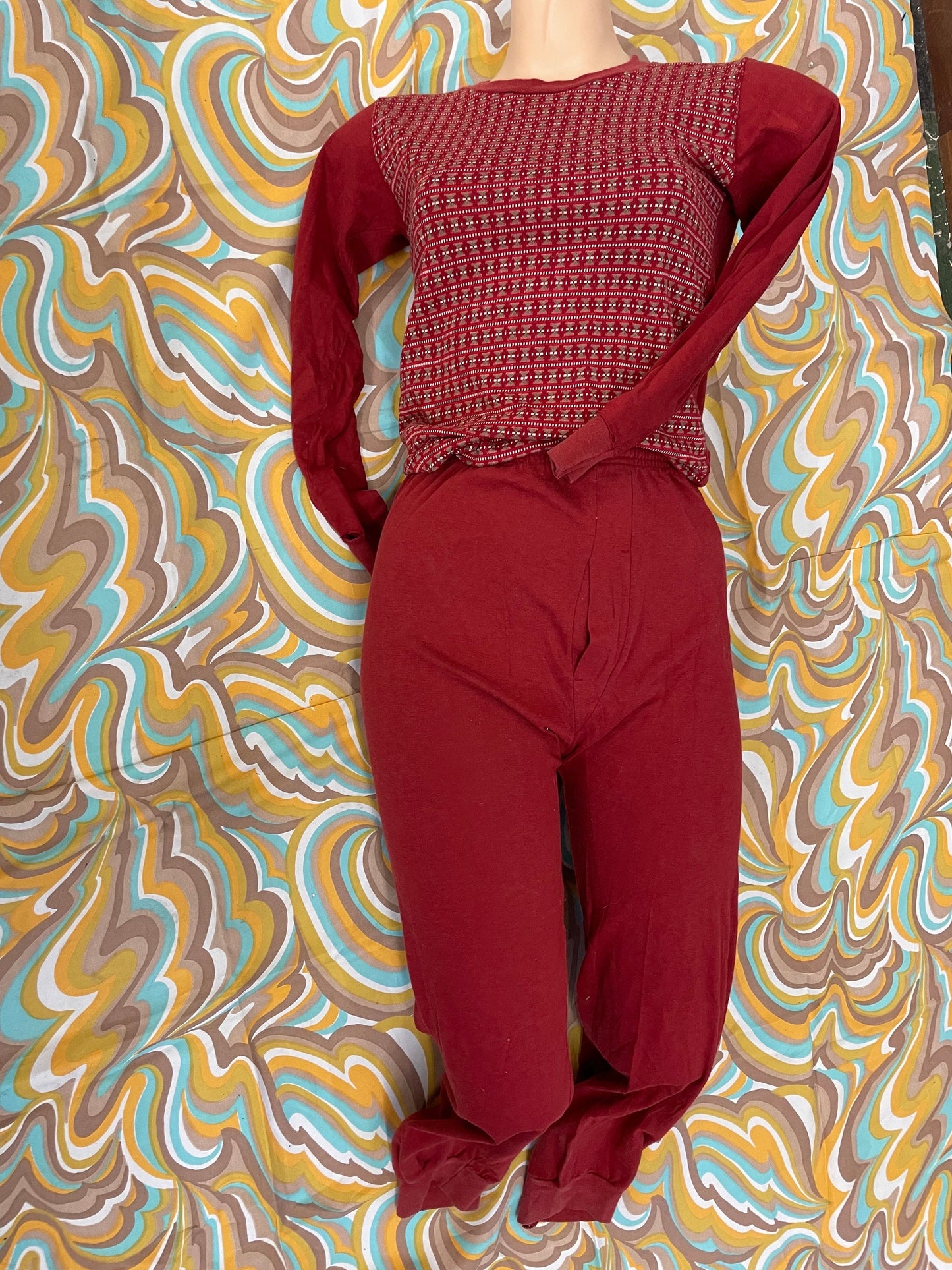 vtg 2 PIECE MUNSINGWEAR SET // vintage youth large adult xs munsingwear 2 piece set size 14 teen thermal underwear long johns pajama set