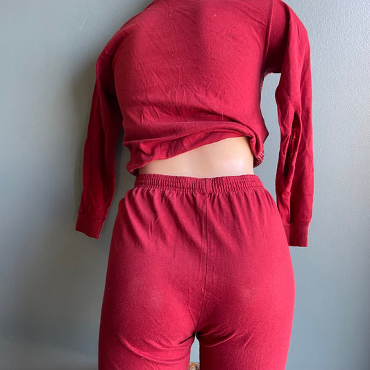 vtg 2 PIECE MUNSINGWEAR SET // vintage youth large adult xs munsingwear 2 piece set size 14 teen thermal underwear long johns pajama set