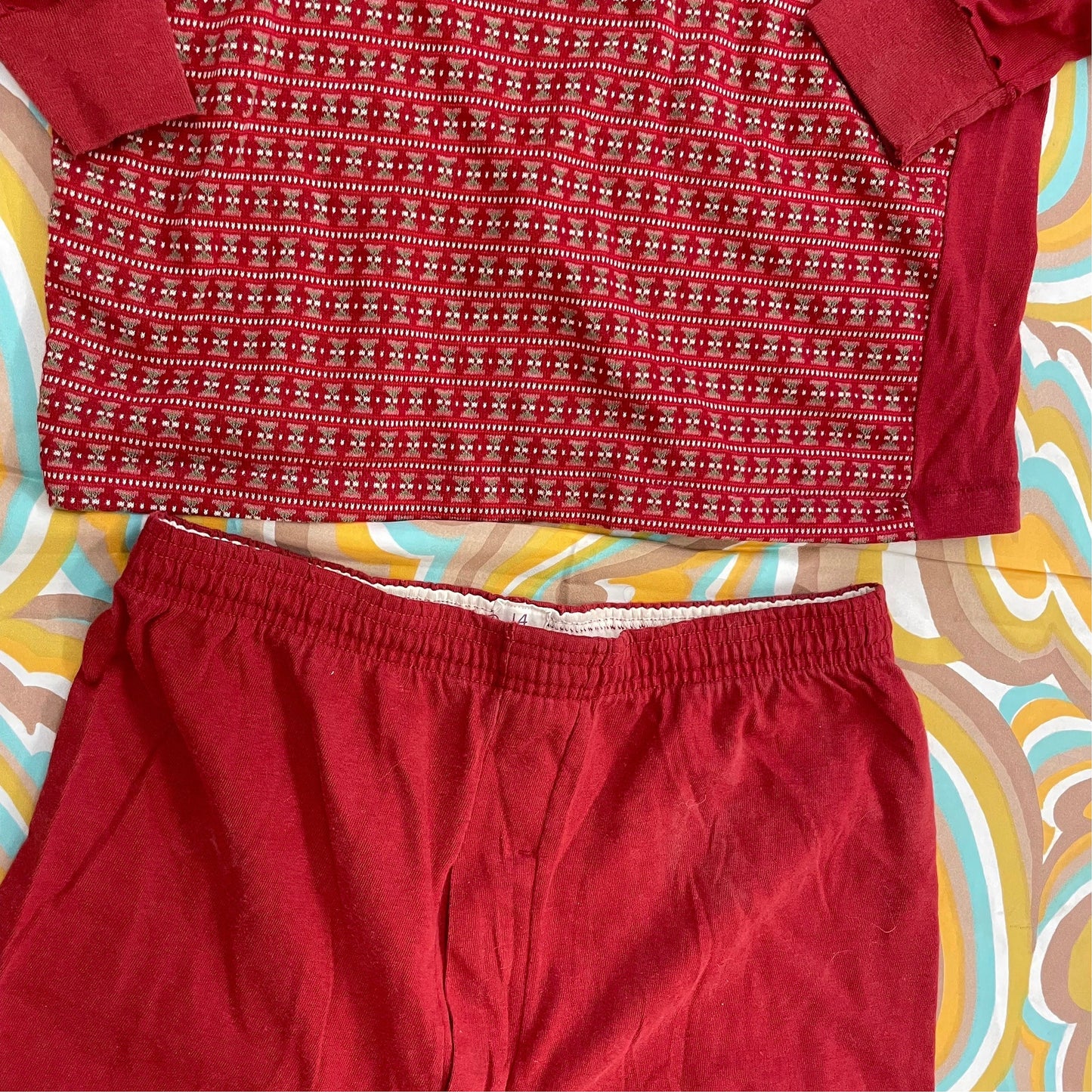 vtg 2 PIECE MUNSINGWEAR SET // vintage youth large adult xs munsingwear 2 piece set size 14 teen thermal underwear long johns pajama set