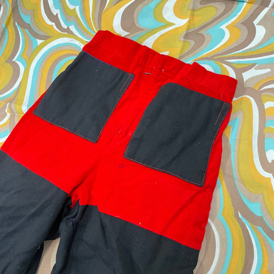 vtg 70s KIDS BELL BOTTOMS // vintage wide leg pants size 7/8 trousers peter max wrangler style colorblock jeans hippie toddler the shining