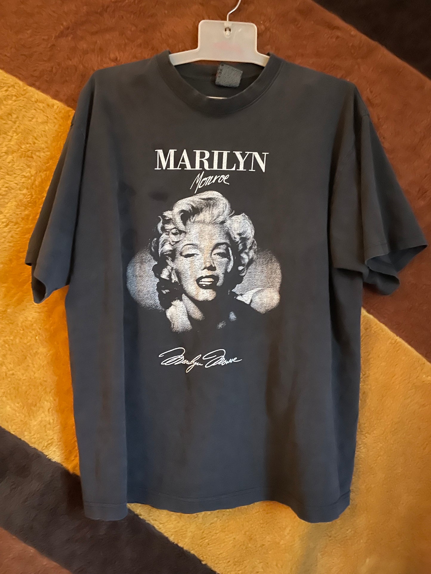 vtg 90s MARYLIN MONROE shirt // vintage tee black xl and warhol art artist print tv movie actress pin up model 50s 60s era mr president