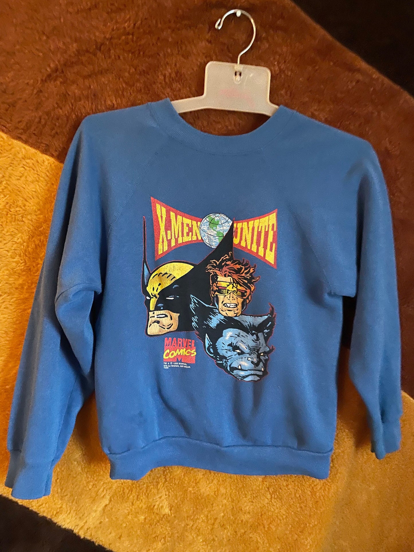 vtg 90s XMEN COMIC WOLVERINE sweatshirt // size youth large 14-16 cyclops & blue beast cartoon graphic tee xs cute crop deadpool marvel