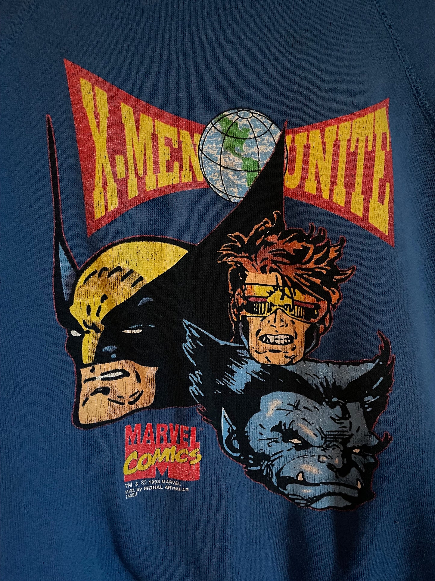 vtg 90s XMEN COMIC WOLVERINE sweatshirt // size youth large 14-16 cyclops & blue beast cartoon graphic tee xs cute crop deadpool marvel