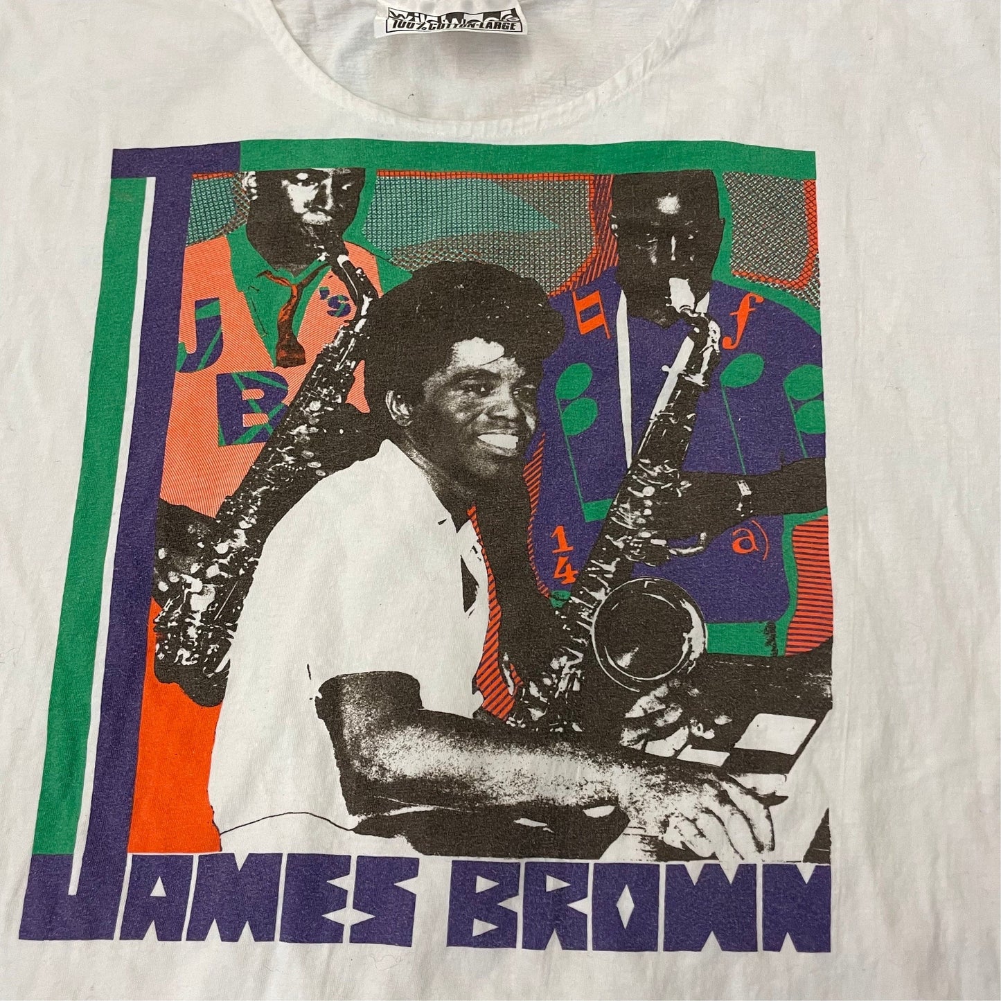 vtg 90s JAMES BROWN BAND Tee // wildwood productions godfather of soul funk band t shirt king record vinyl label funky breaks godfather