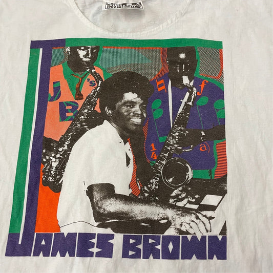 vtg 90s JAMES BROWN BAND Tee // wildwood productions godfather of soul funk band t shirt king record vinyl label funky breaks godfather