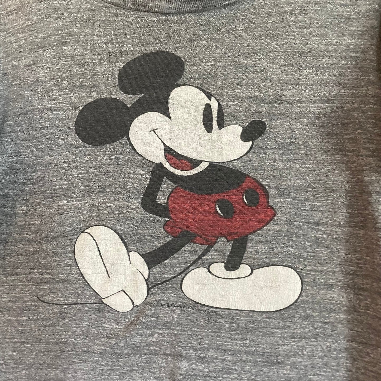vtg 70s MICKEY MOUSE SHIRT // vintage walt disney world baggy rayon blend distressed boxy retro graphic tee cartoon character tourist crop