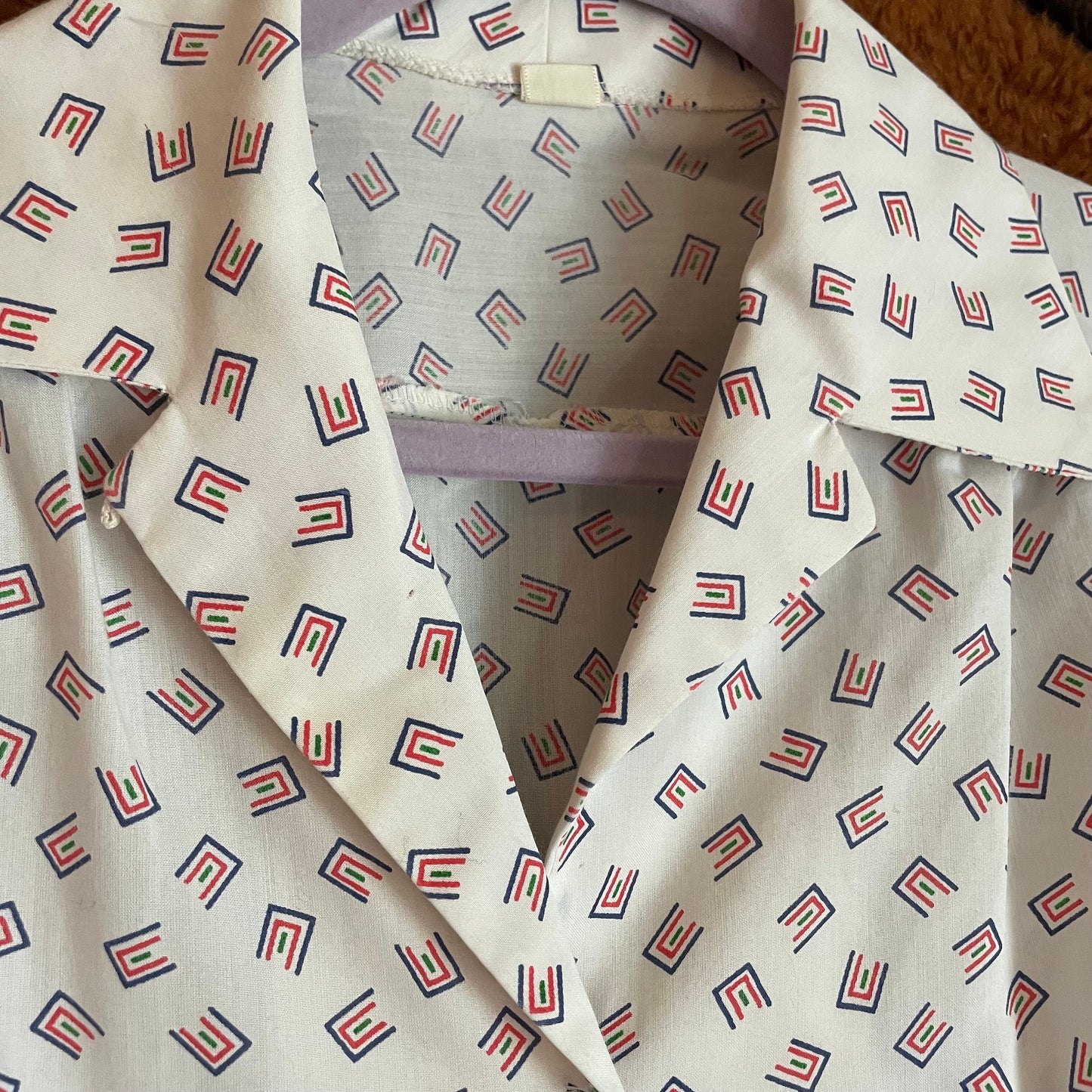 vtg 70s PATTERNED BODYSUIT TOP // vintage pointy collar one piece unitard disco poly d'armigene new york blouse abstract atomic print shirt