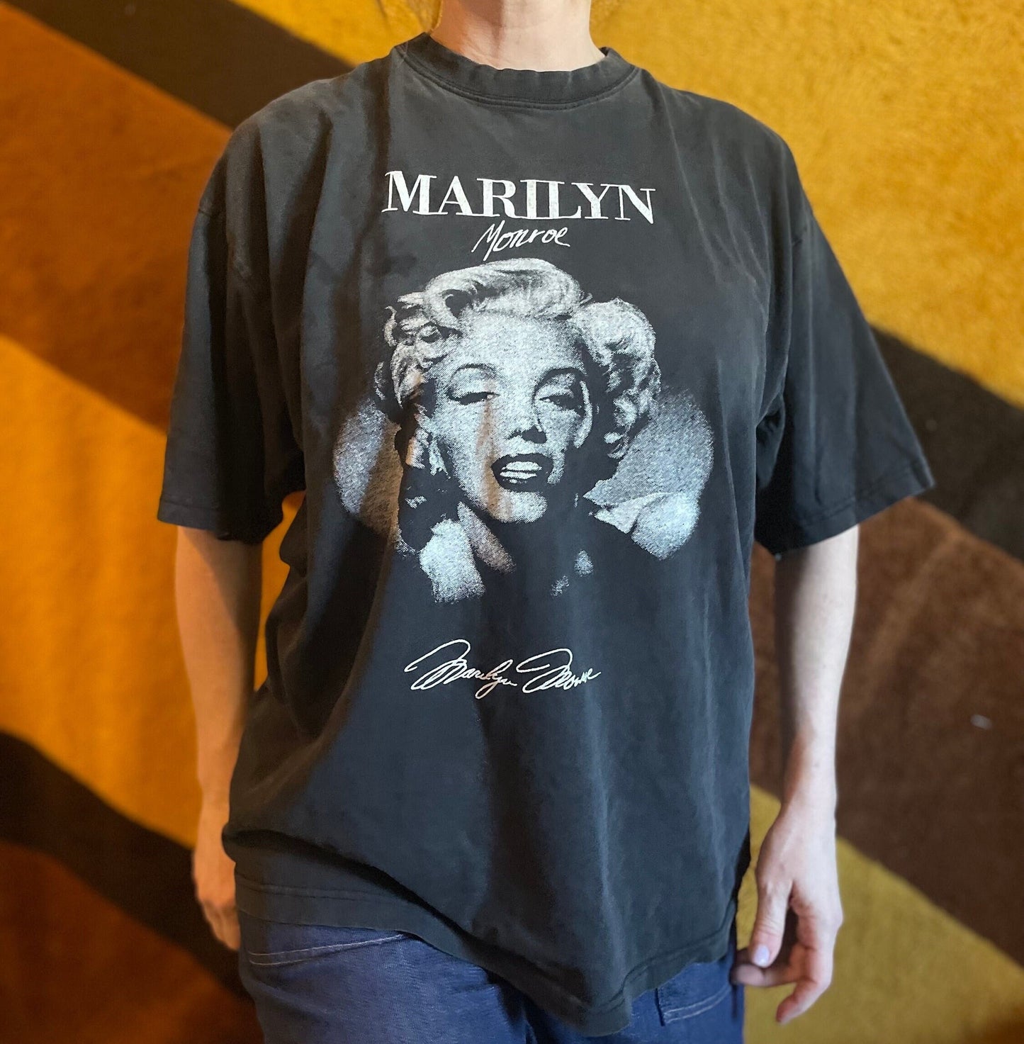 vtg 90s MARYLIN MONROE shirt // vintage tee black xl and warhol art artist print tv movie actress pin up model 50s 60s era mr president