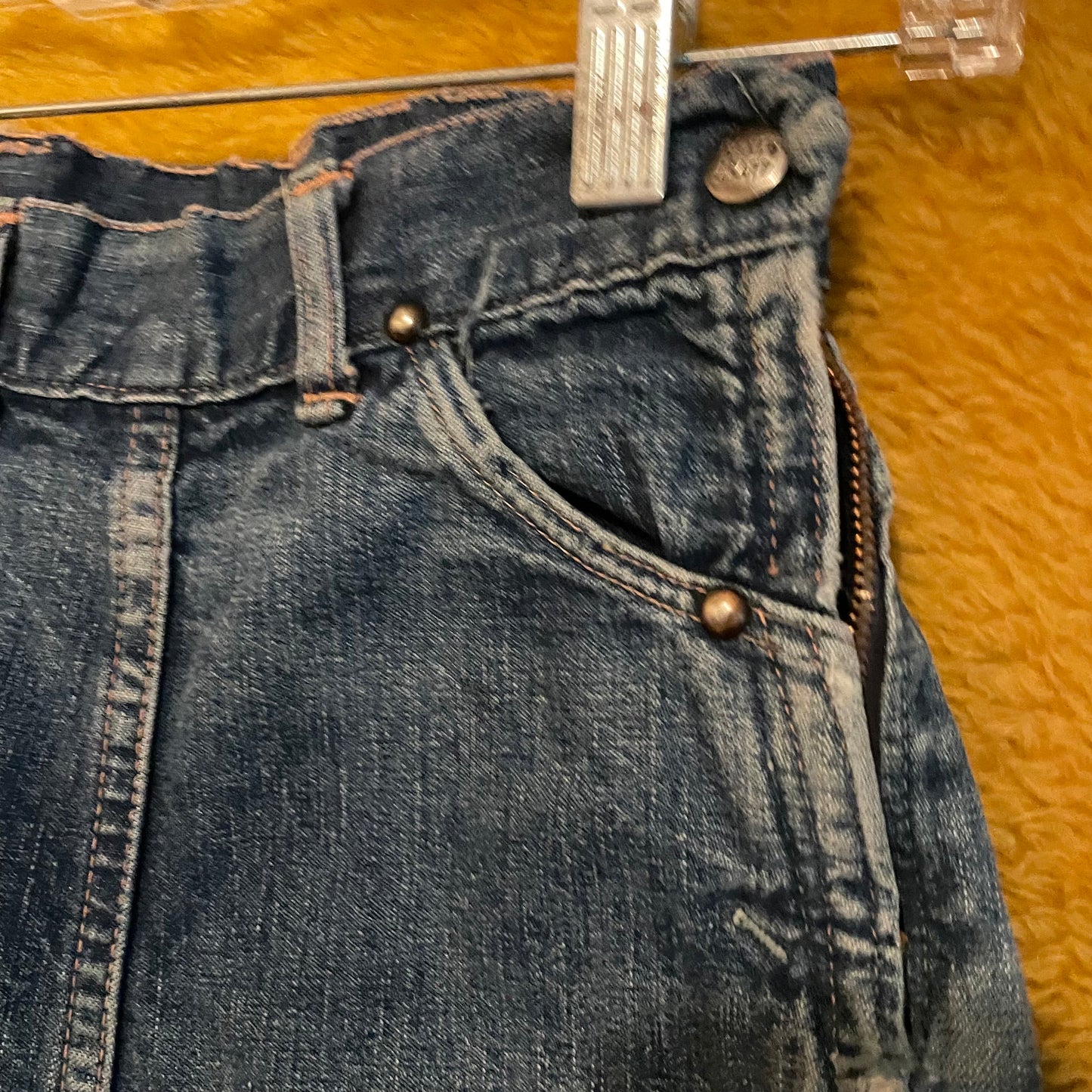 vtg 1940s KIDS SIDE ZIP Jeans // vintage girls ranchcraft farm jeans high waist patched soft distressed denim jeans 50s style girls clothes