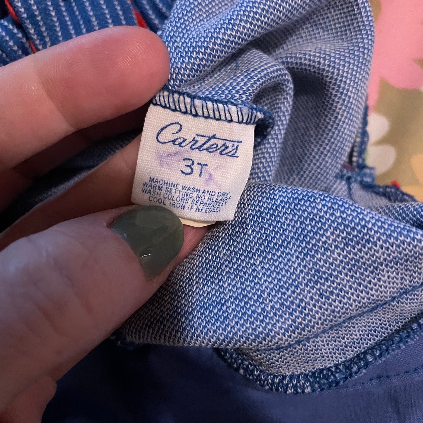 vtg 70s TODDLER HEART OVERALLS // vintage flower applique hippie boho bell bottom overalls girls retro pinstriped coveralls autumn americana