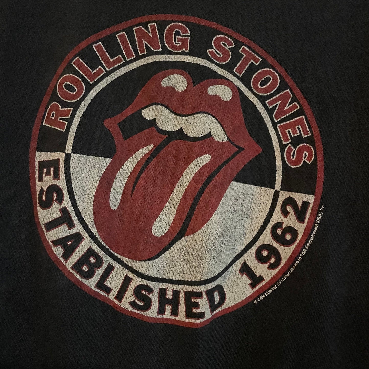 vtg Y2K ROLING STONES SHIRT // vintage tongue shirt youth large crop top baby tee french cut femme fitted midriff rock band tour pop art kid