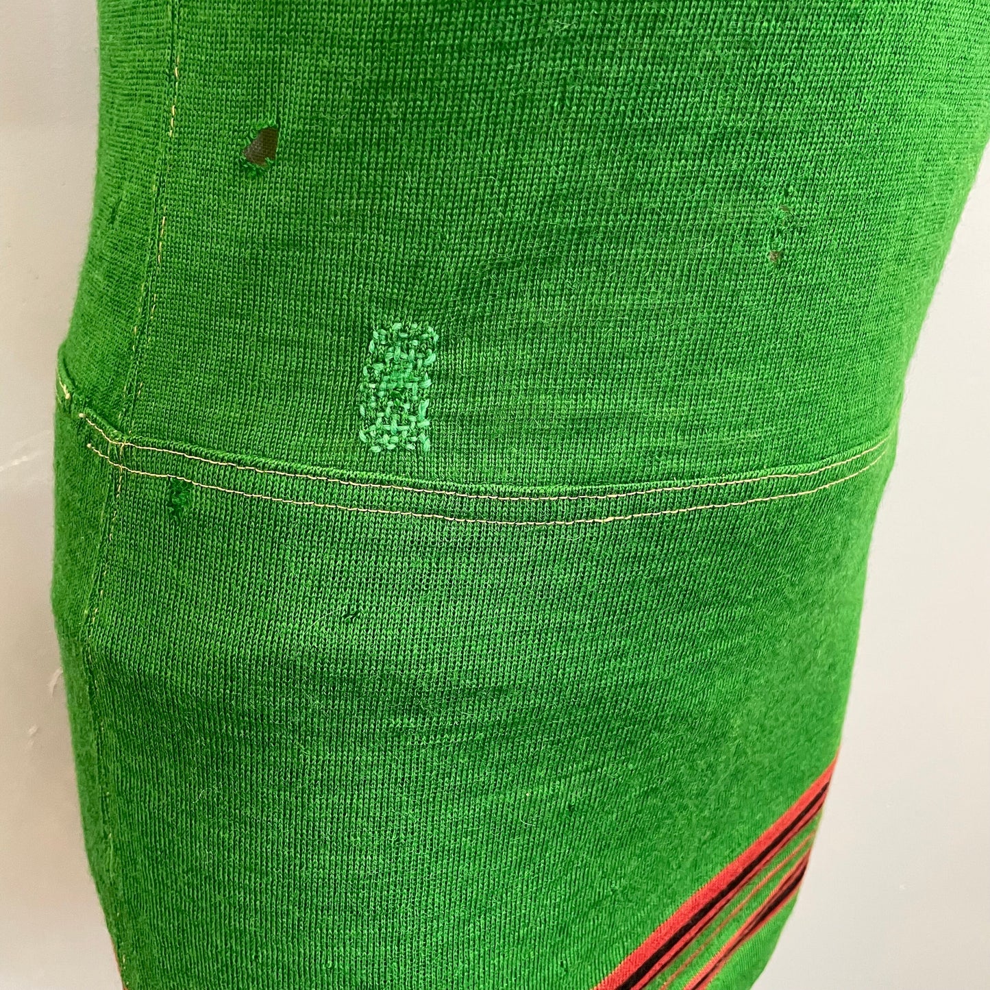 vtg 1920s green & pink sheath wool bathing suit antique tank swim trunks 1920s flapper swimsuit striped playsuit wool shorts mens trunks