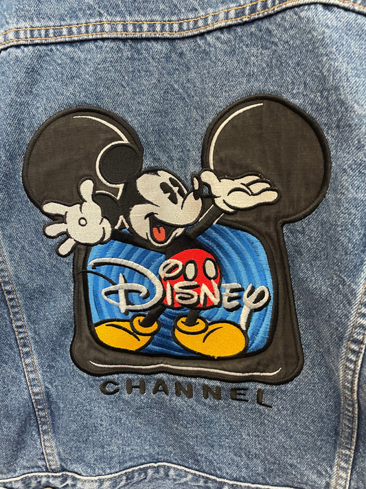 Vtg 80s The Disney Channel denim jacket light medium wash Mickey Mouse jean jacket Britney Spears Timberlake gosling era Mickey Mouse club