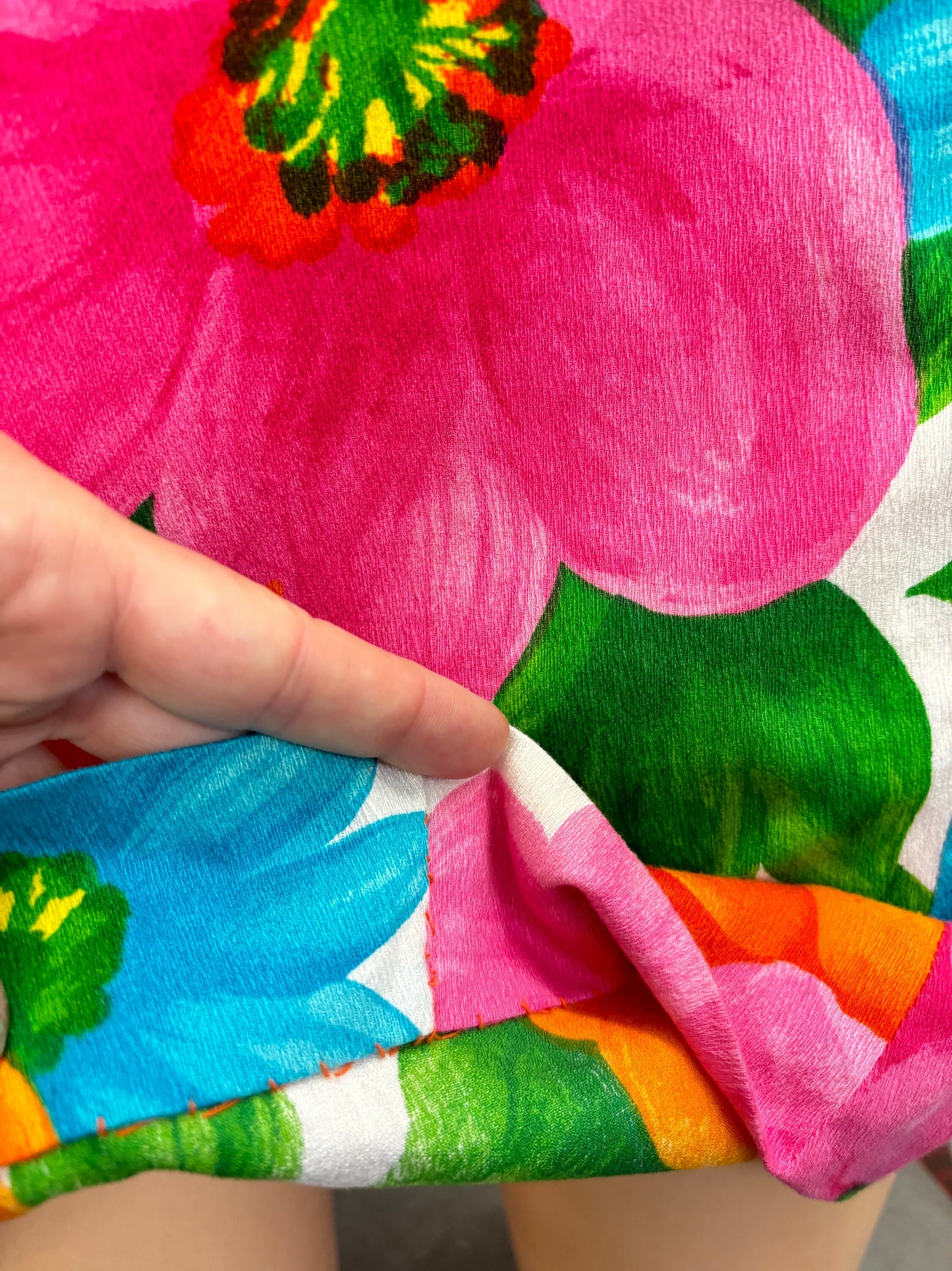 vtg 60s FLORAL RAYON MINI Dress / vintage Alice polynesian mini dress womens xs rayon crepe tank dress bright floral hawaiian barkcloth sexy