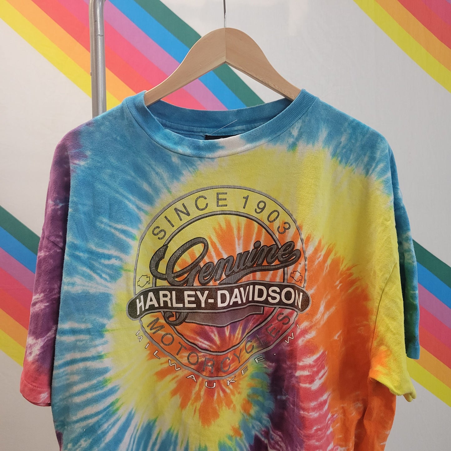 vtg 90s HARLEY DAVIDSON SHIRT // vintage xxl mens unisex y2k authentic harley biker tie dye retro motorcycle milwaukee wisconsin