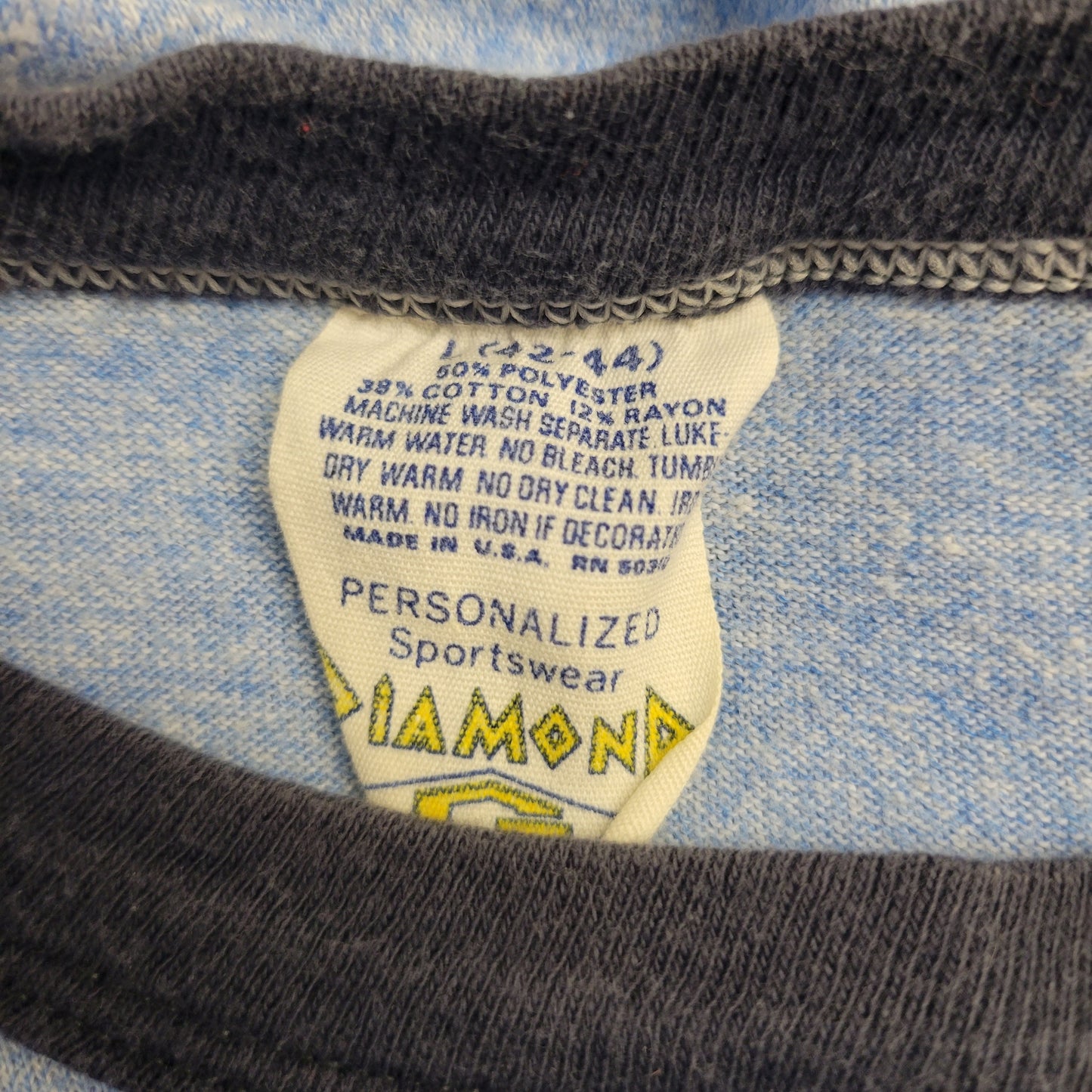 vtg 70s RALPH & KACOOS SHIRT // vintage seafood restaurant ringer new orleans louisiana bourbon street diamond soft thin mens large catfish