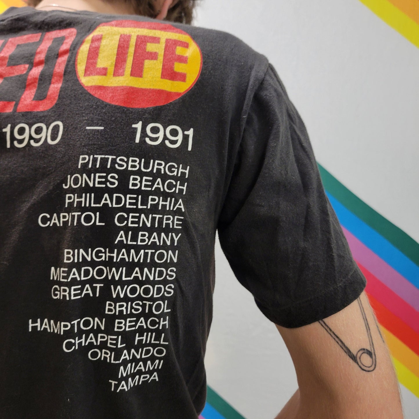 vtg 90s BILLY IDOL SHIRT // vintage brockum medium unisex authentic punk rock band tee charmed life world tour single stitch 80s art nouveau