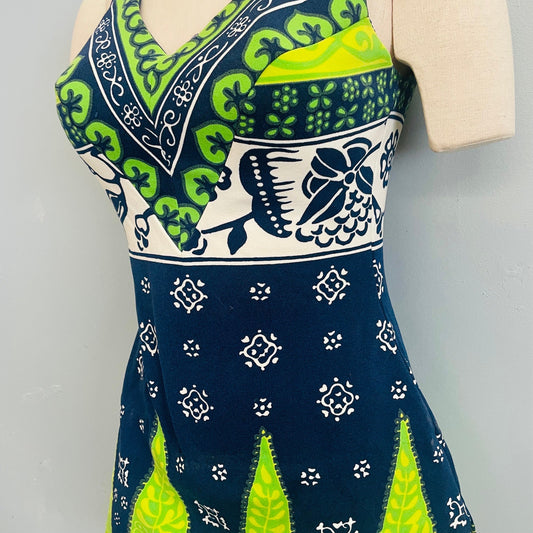 vtg 1950s COLE OF CALIFORNIA Swimsuit // vintage abstract psychedelic swimsuit dress bullet bra geometric pin up beach playsuit brand new