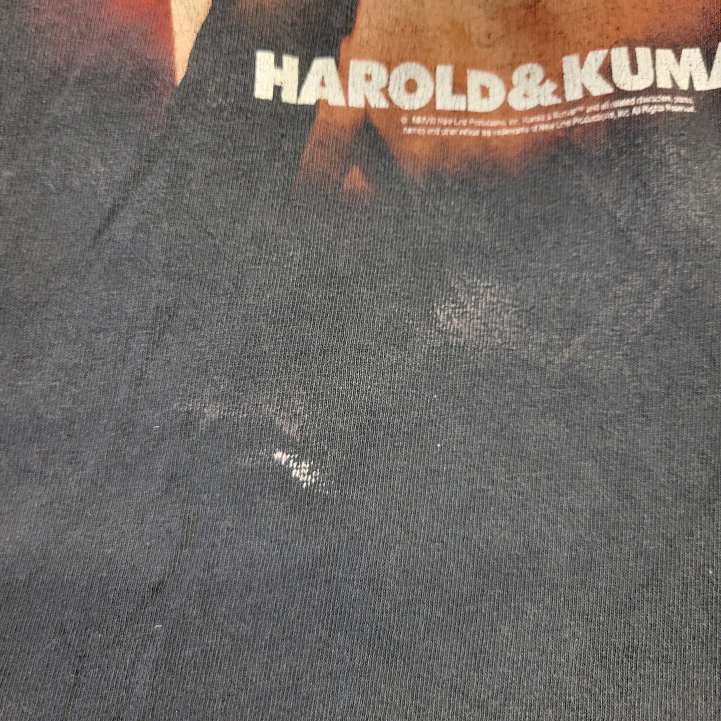 vtg y2k HAROLD and KUMAR movie TSHIRT // vintage movie promo neal patrick harris funny stoner 420 half baked small cropped black rock tour