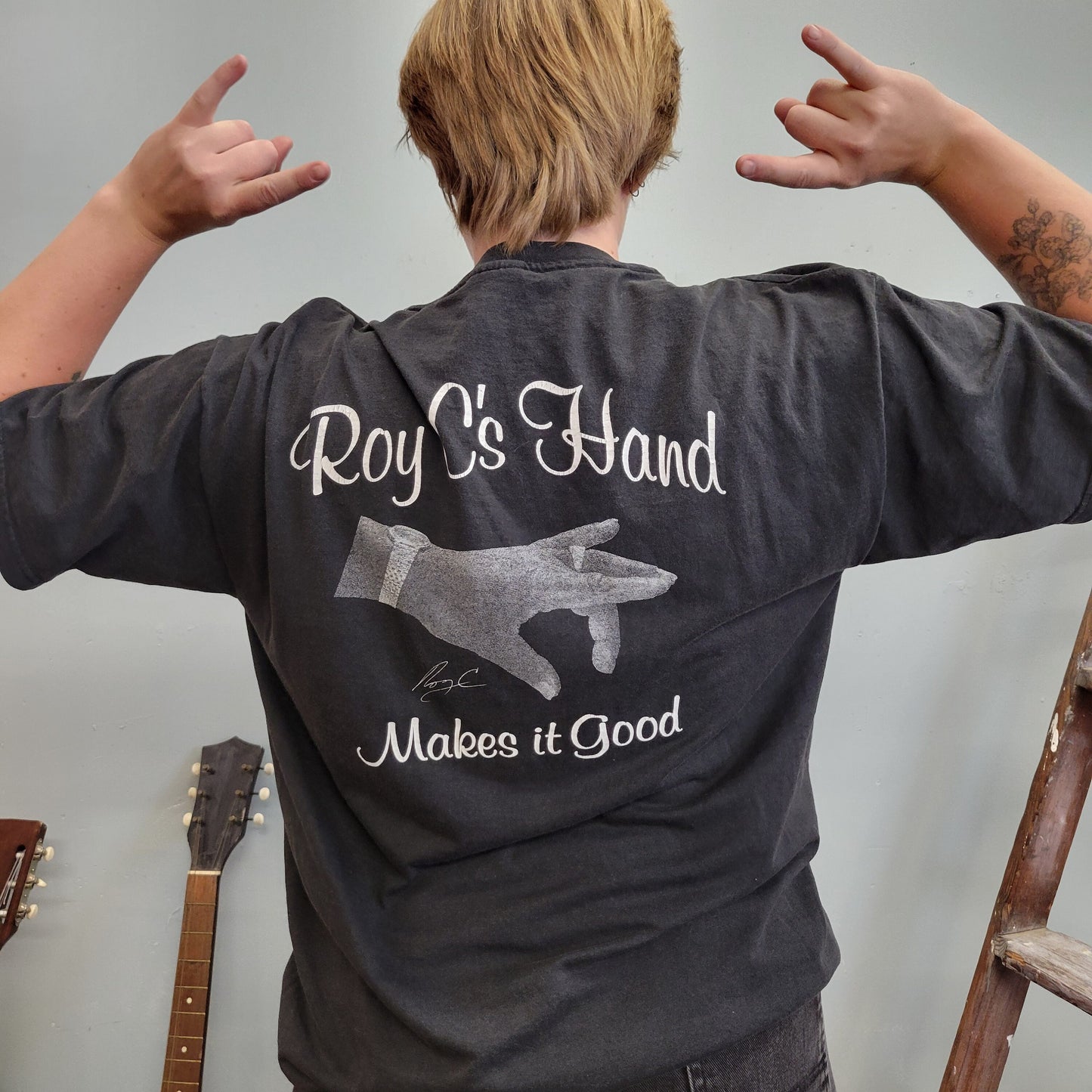 vtg 90s ROY c ROCK ME tshirt // vintage baggy tee r&b funky president soul jazz blues music tour gospel sound studio hip hop breaks