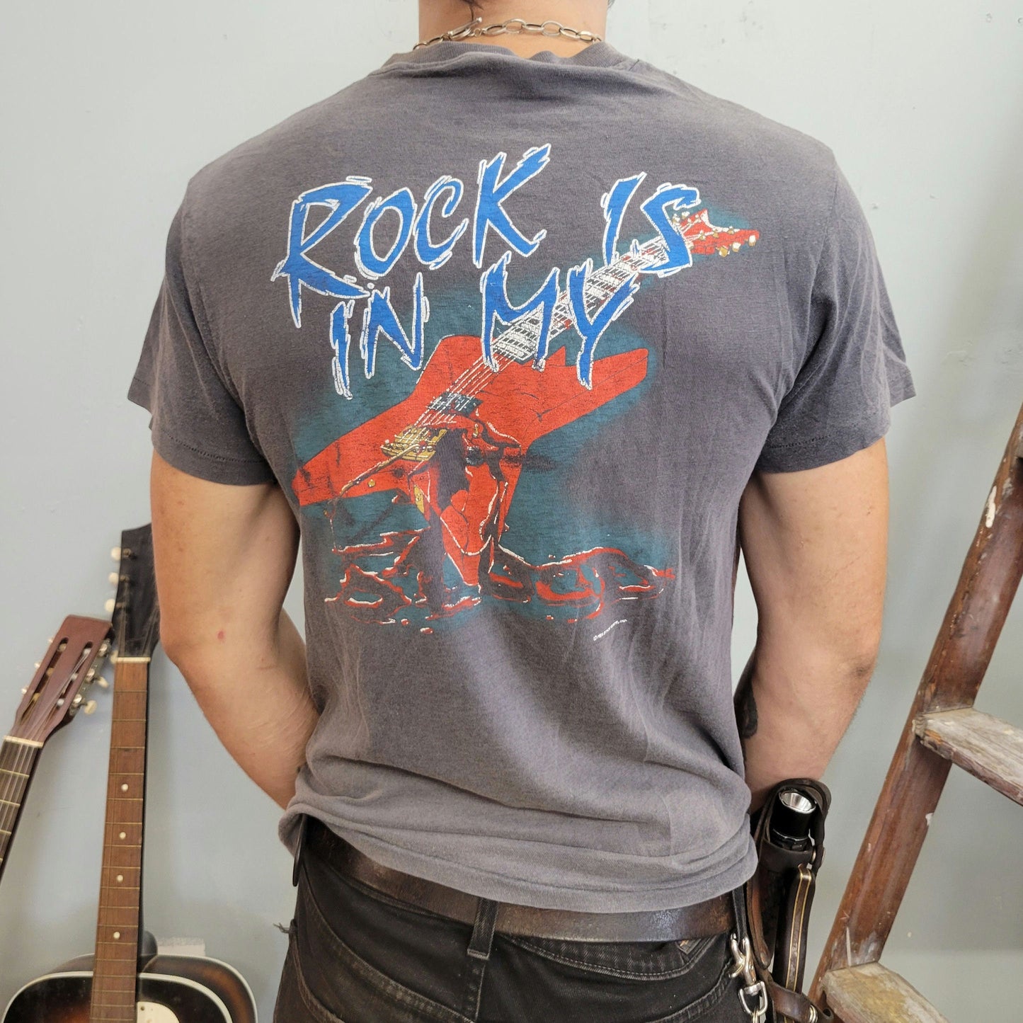 vtg 80s SAMMY HAGAR TSHIRT // vintage single stitch band tee eddie van halen tour concert metal rock kiss rocker trash guitar solos