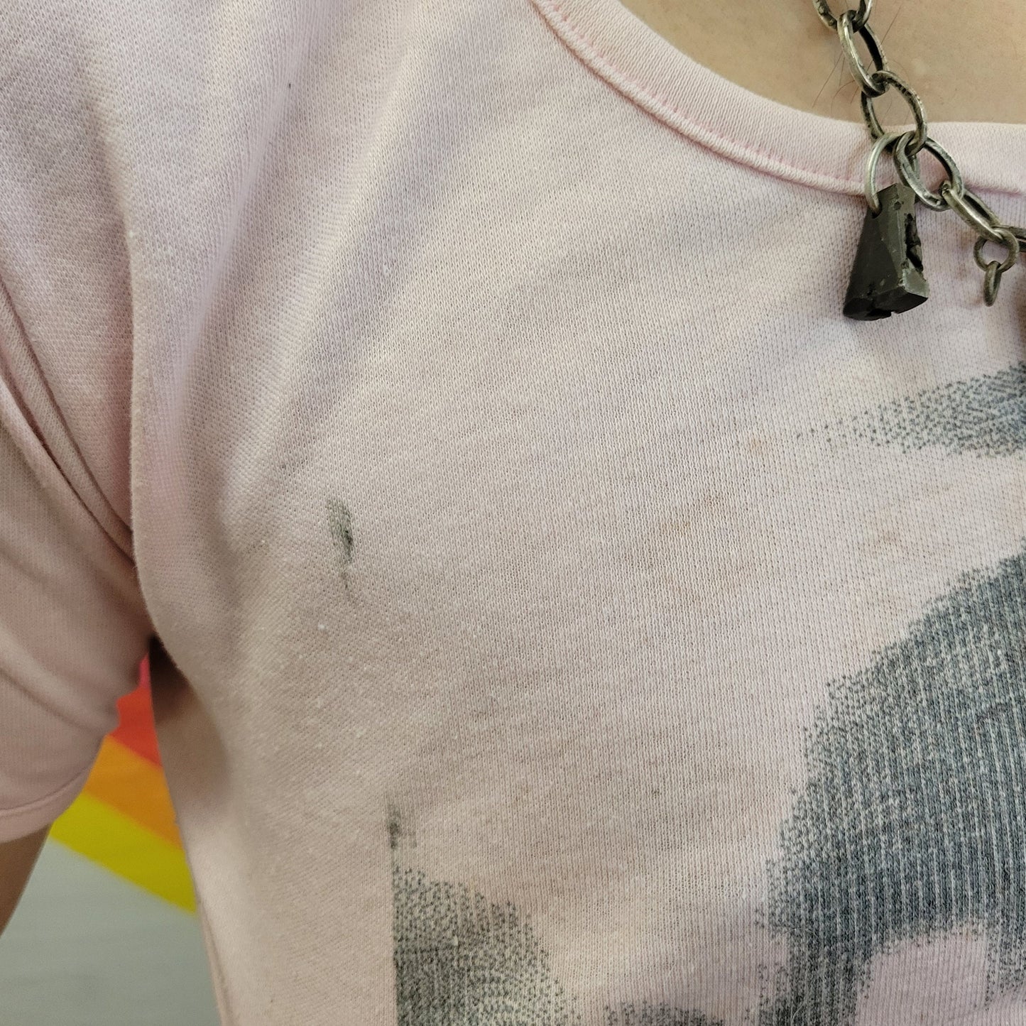 vtg 80s PHOTO PRINT KING tshirt // vintage single stitch pink pixel art photo booth tourist outsider dot matrix black white fair mall tee