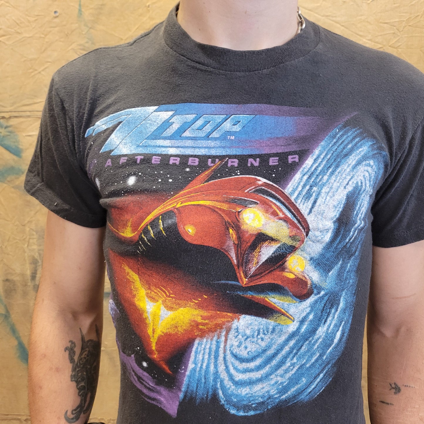 vtg 80s ZZ TOP AFTERBURNER tshirt // vintage single stitch band tee southern rock metal punk style black basic rocker sleeze glam beard rawk