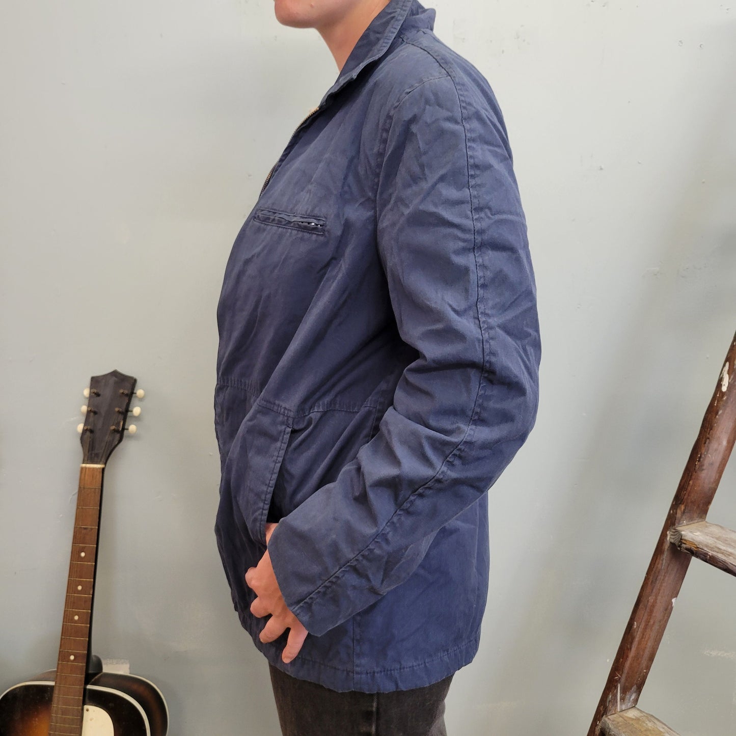 vtg 80s USN UTILITY JACKET // vintage united states navy marinea usmc army military flight deck cotton rugged style zip up worker 70s talon