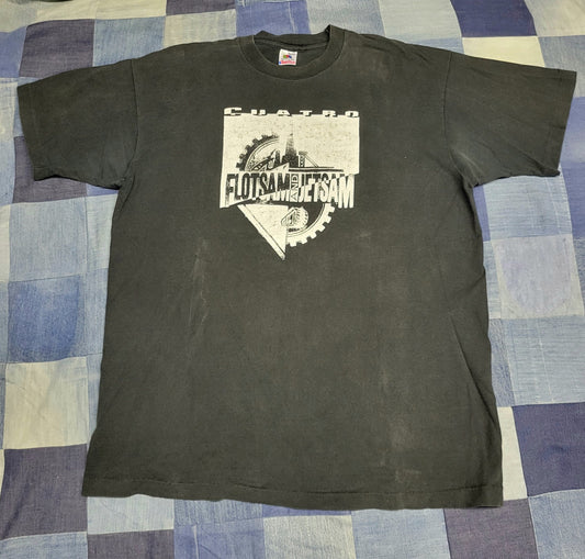 vtg 90s METAL thrash rock punk FLOTSAM JETSAM cuatro vintage tshirt / xl band tee rock tee y2k style grunge distressed black music top