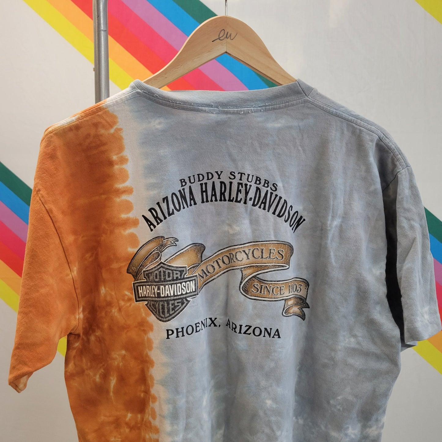 vtg Y2K HARLEY DAVIDSON SHIRT // vintage medium mens 2000s 90s authentic biker motorcycle shirt phoenix arizona single stitch tie dye orange
