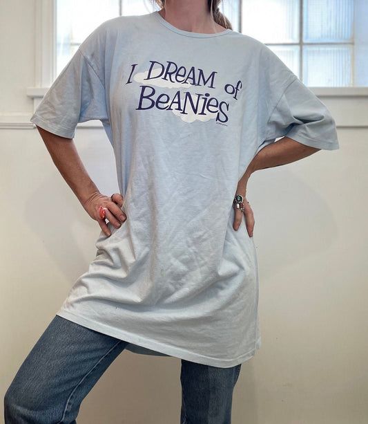 vtg 90s BEANIE BABIES COLLECTOR Shirt // sleeper tee pajama shirt dress funny I dream of beanies pop culture reference 90s nostaligic toys
