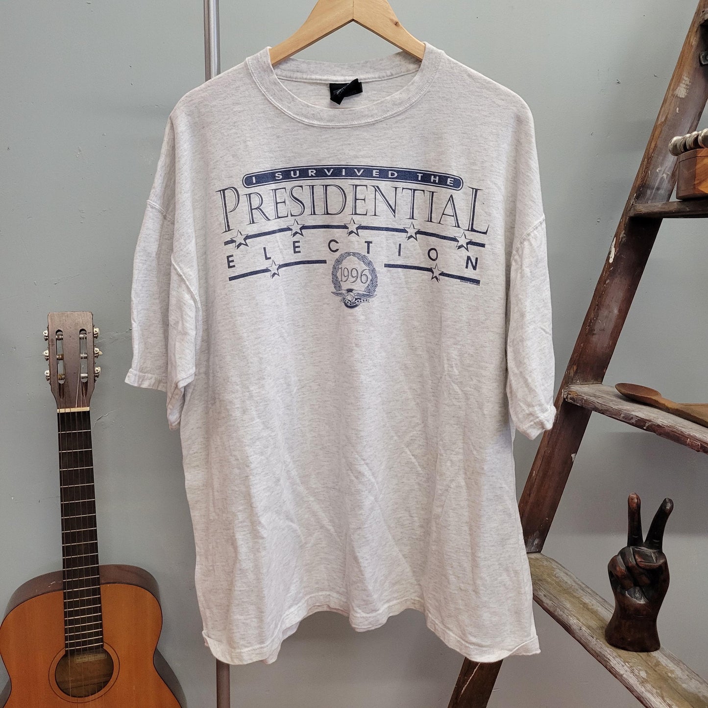 vtg 90s I SURVIVED PRESIDENTAL election tshirt // vintage gore george bush bill clinton democrat republican vote mtv political tee vintage