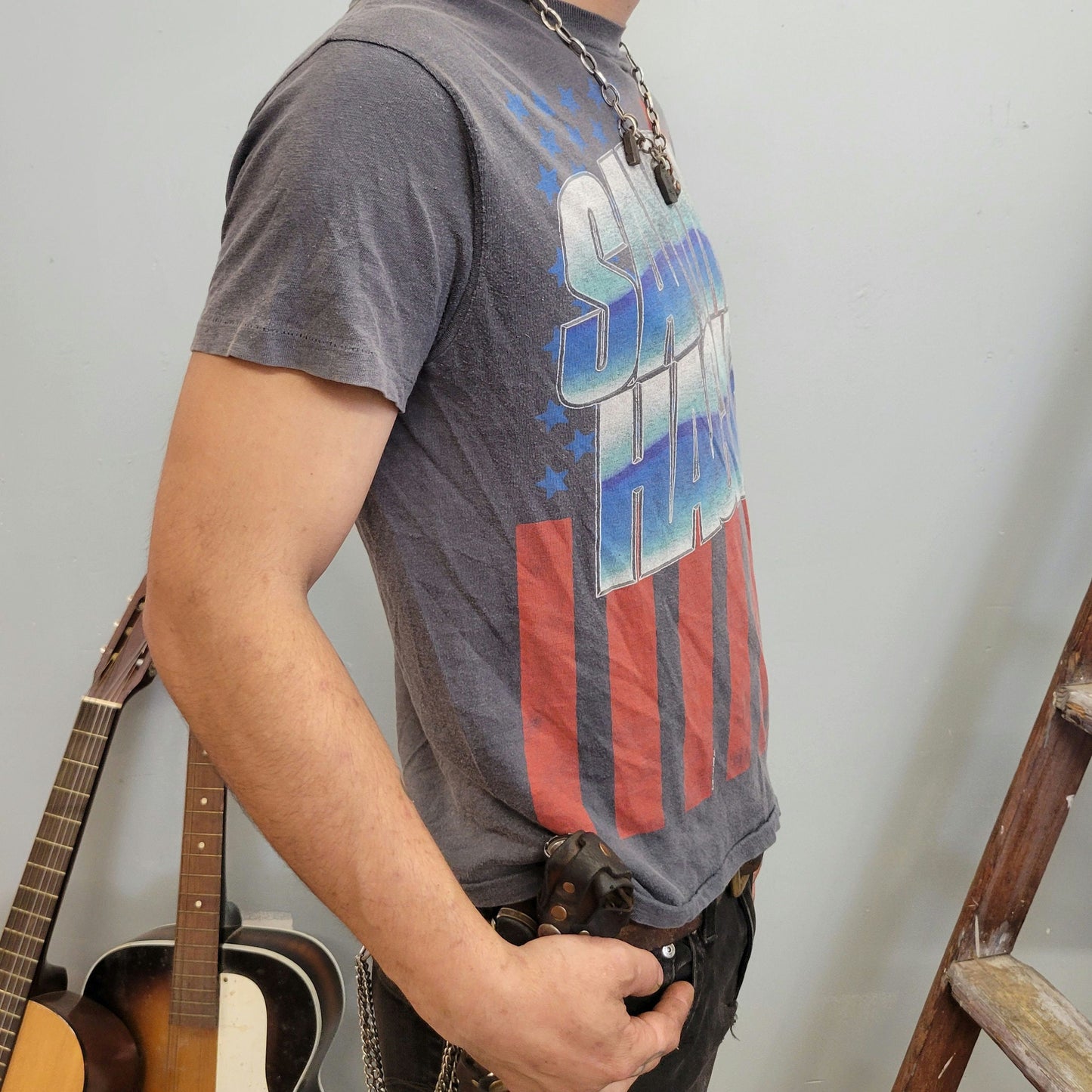 vtg 80s SAMMY HAGAR TSHIRT // vintage single stitch band tee eddie van halen tour concert metal rock kiss rocker trash guitar solos