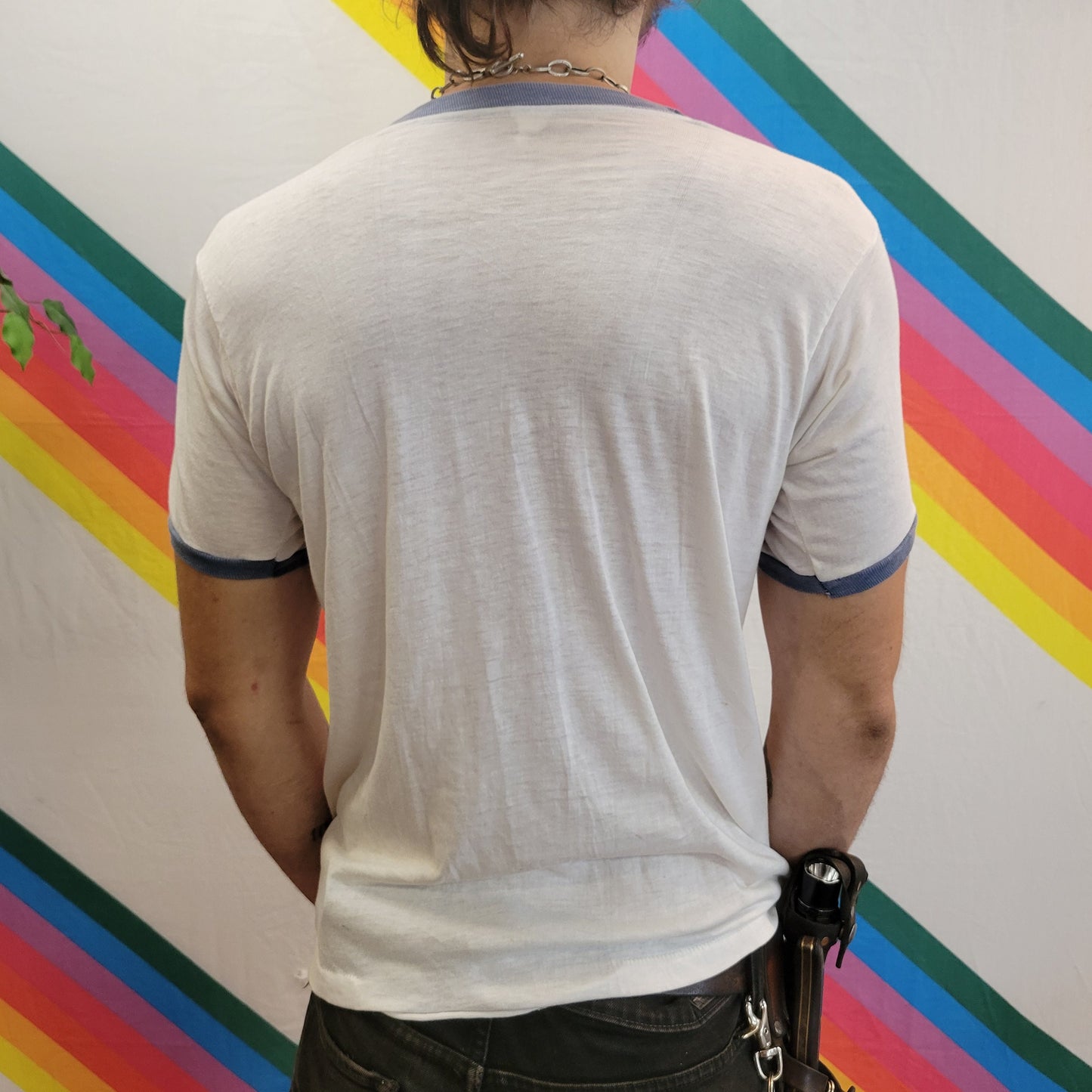 vtg 80s MICKEY MOUSE RINGER // walt disney world ringer tee vintage single stitch tshirt harley rainbow tourist destination visit vacation