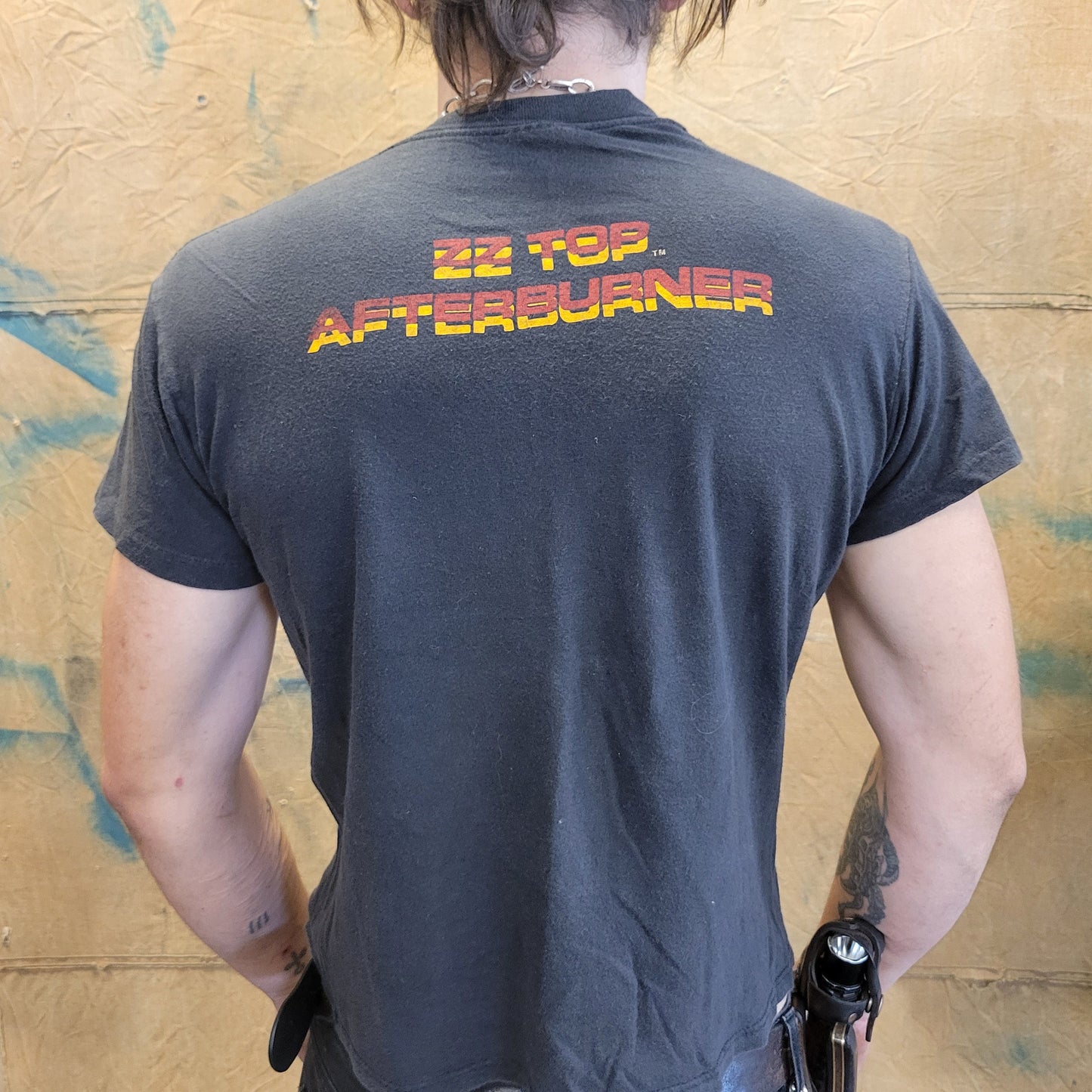 vtg 80s ZZ TOP AFTERBURNER tshirt // vintage single stitch band tee southern rock metal punk style black basic rocker sleeze glam beard rawk