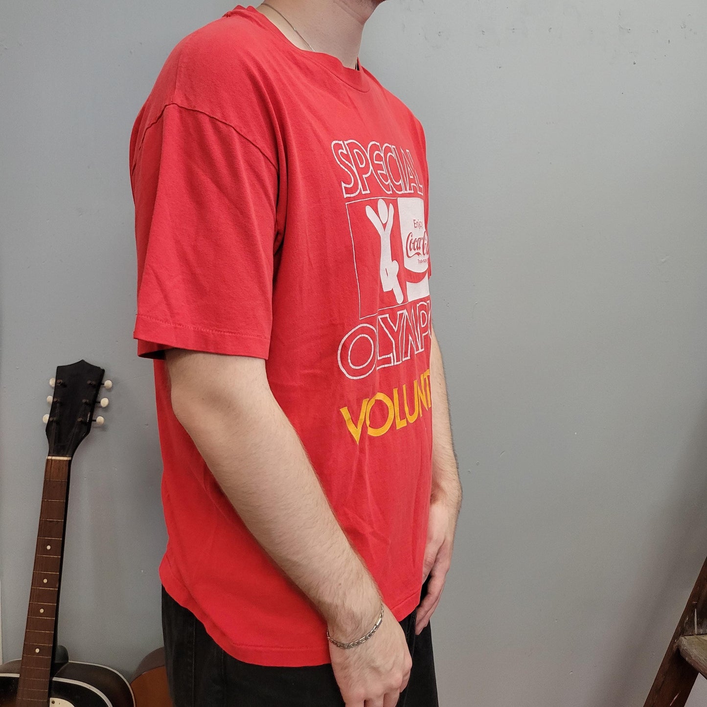 vtg 80s SPECIAL OLYMPICS COKE tshirt // vintage coca cola 90s paralymics red runner track player fan merch promo event retro style tee