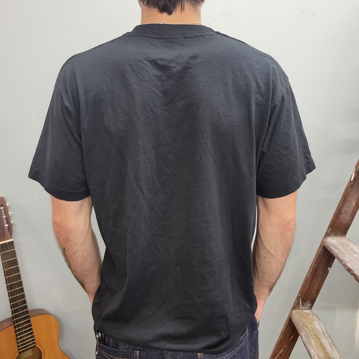 vtg 80s PASSION TSHIRT // vintage yin yang ying heart lover evil black screen stars thin valentine joy division goth post punk rock