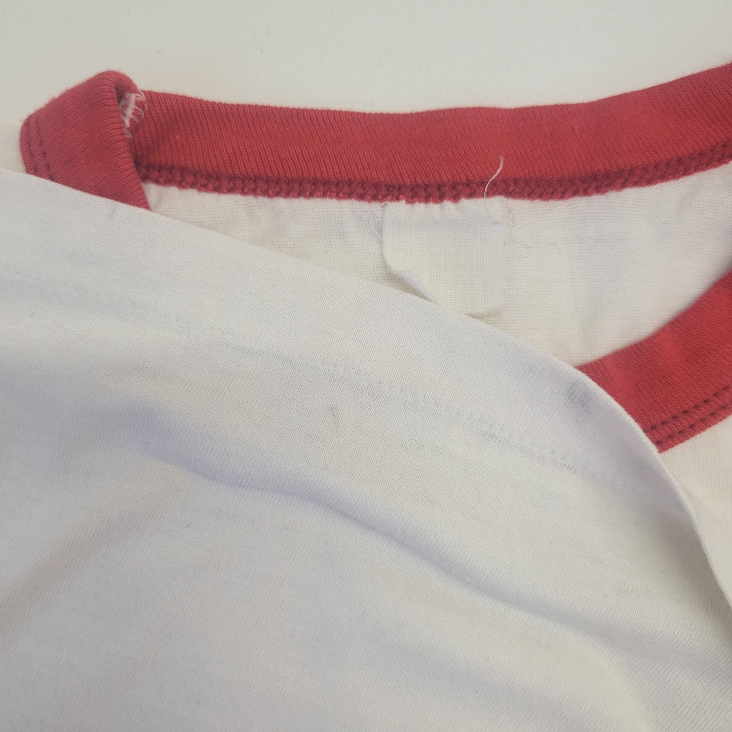 vtg 70s RUN WITH the CAT set ringer tee // vintage runner track athletic camp school mascot graphic thin distressed perfect summer tshirt