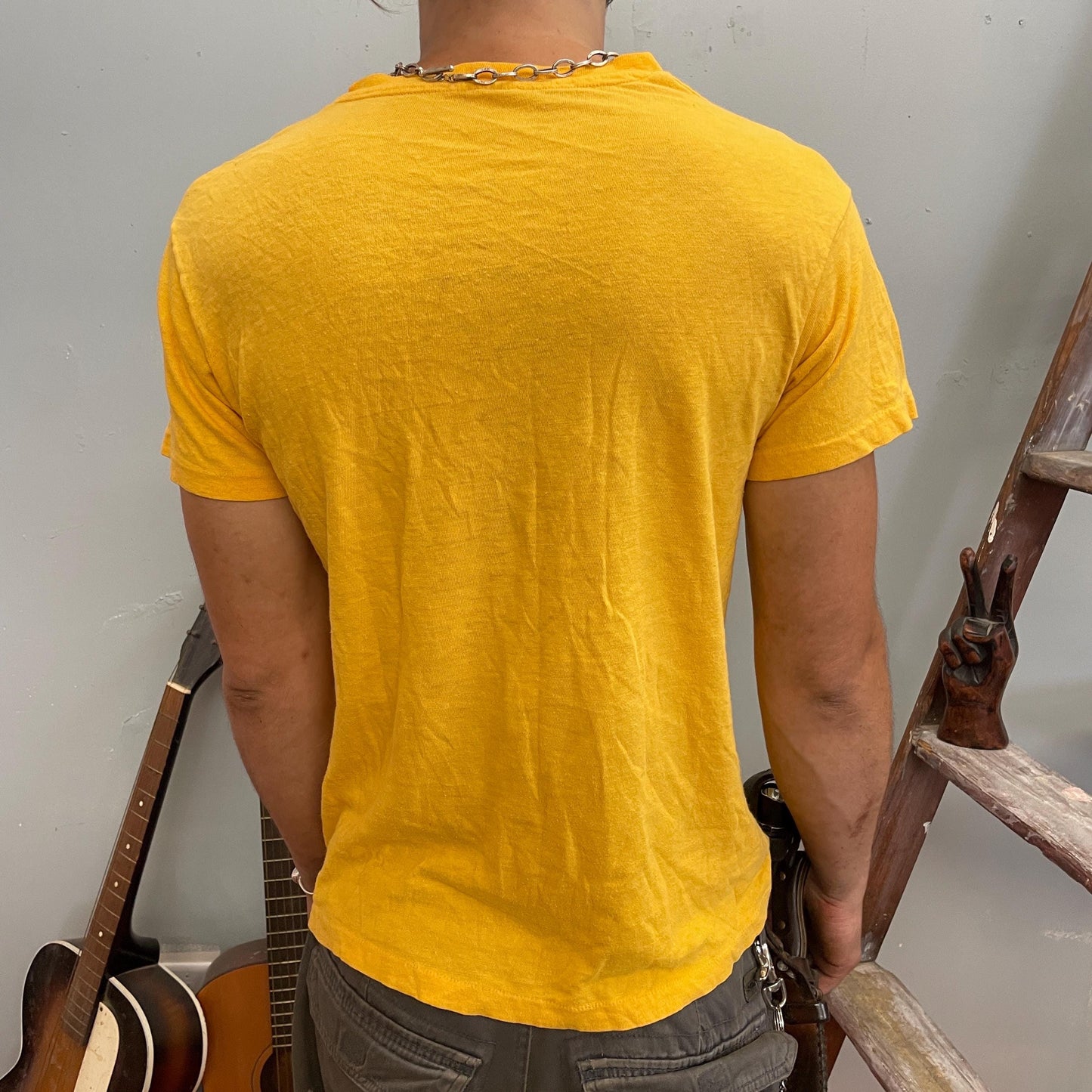 vtg 70s FIRST TENNESSEE BANK tshirt // vintage hanes yellow nashville memphis ozark usa athletic camp tee style fit fashion soft cotton tee