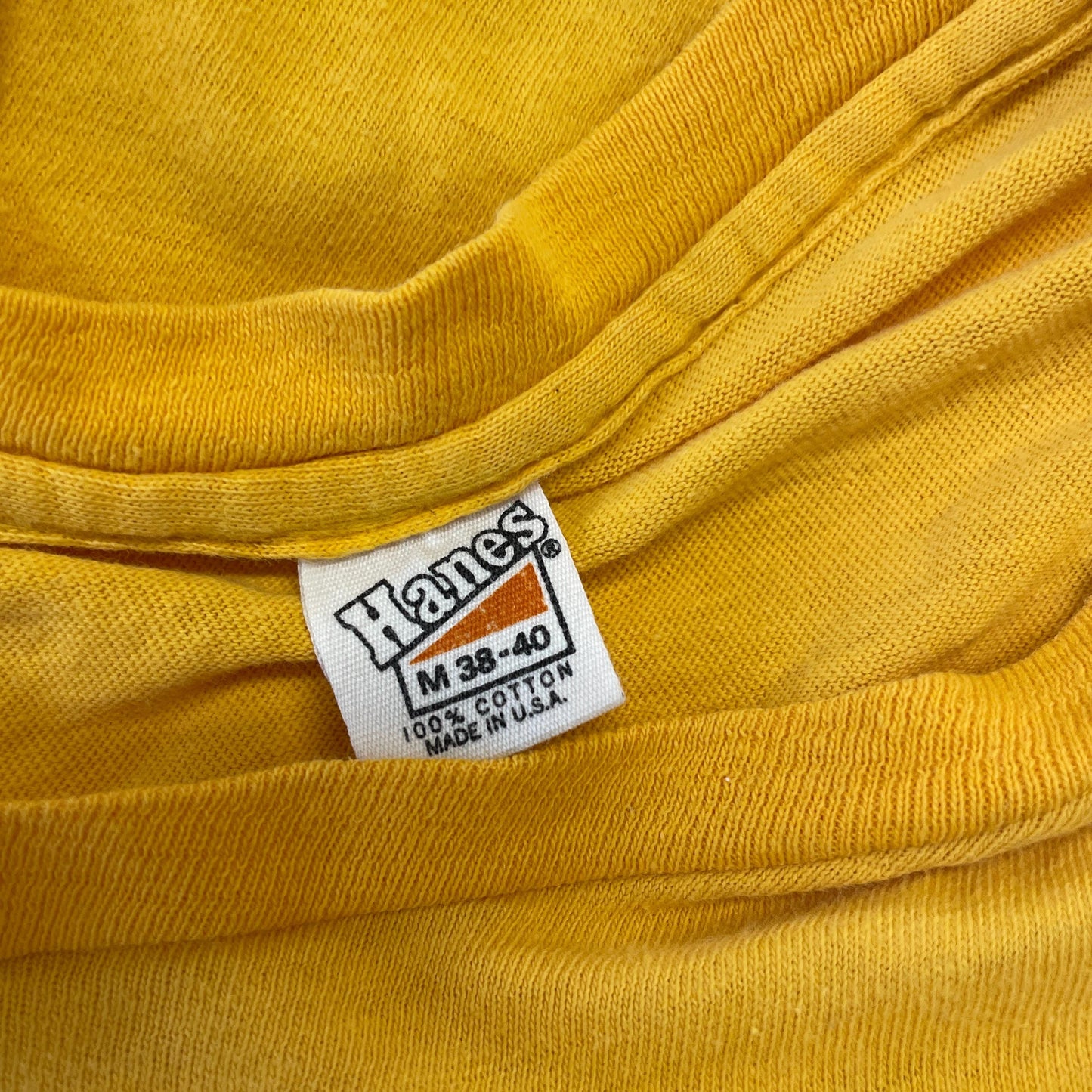 vtg 70s FIRST TENNESSEE BANK tshirt // vintage hanes yellow nashville memphis ozark usa athletic camp tee style fit fashion soft cotton tee
