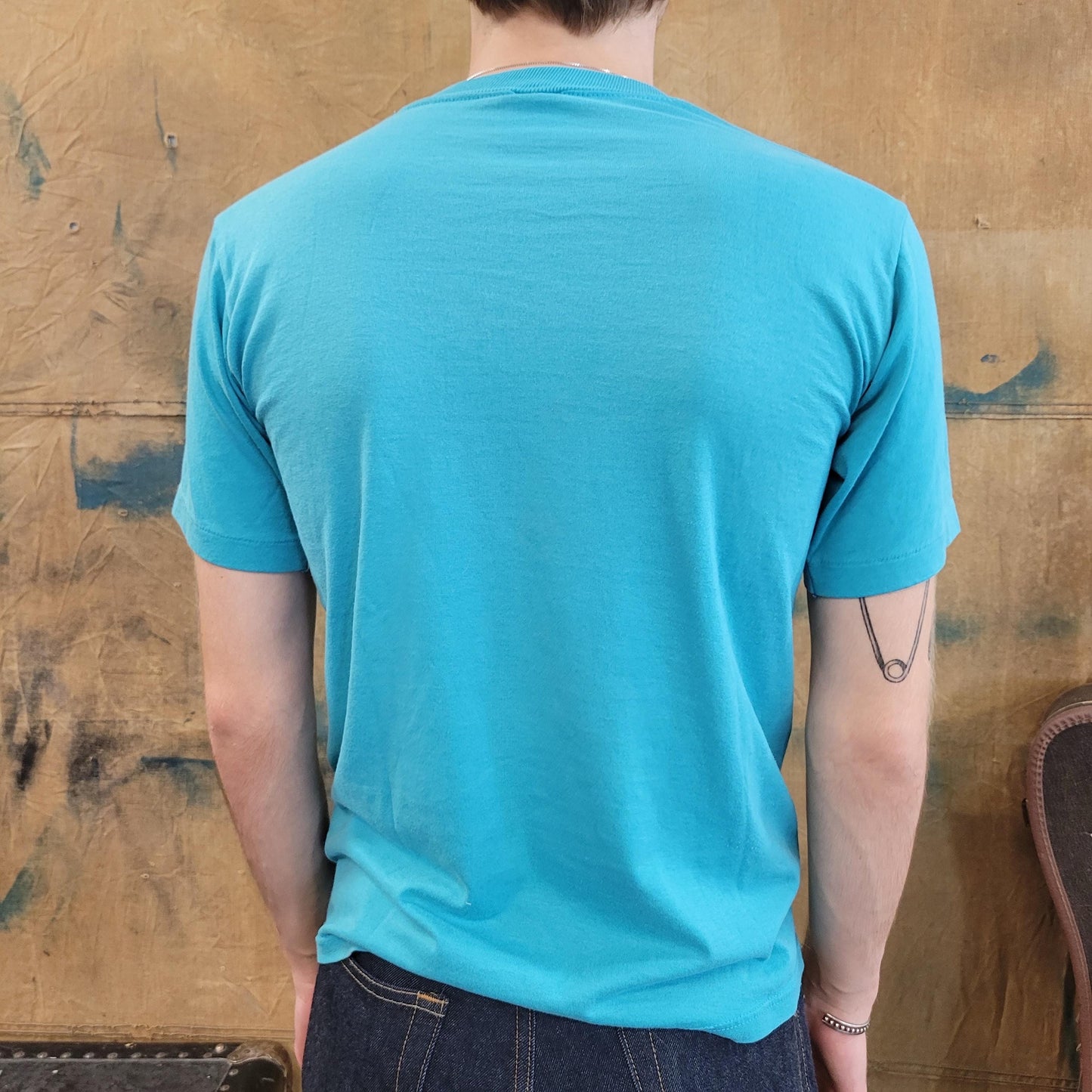 vtg 80s MEL MCDANIEL USA tshirt // vintage usa eagle ocean light blue country western texas outlaw true old style thin tour concert tee