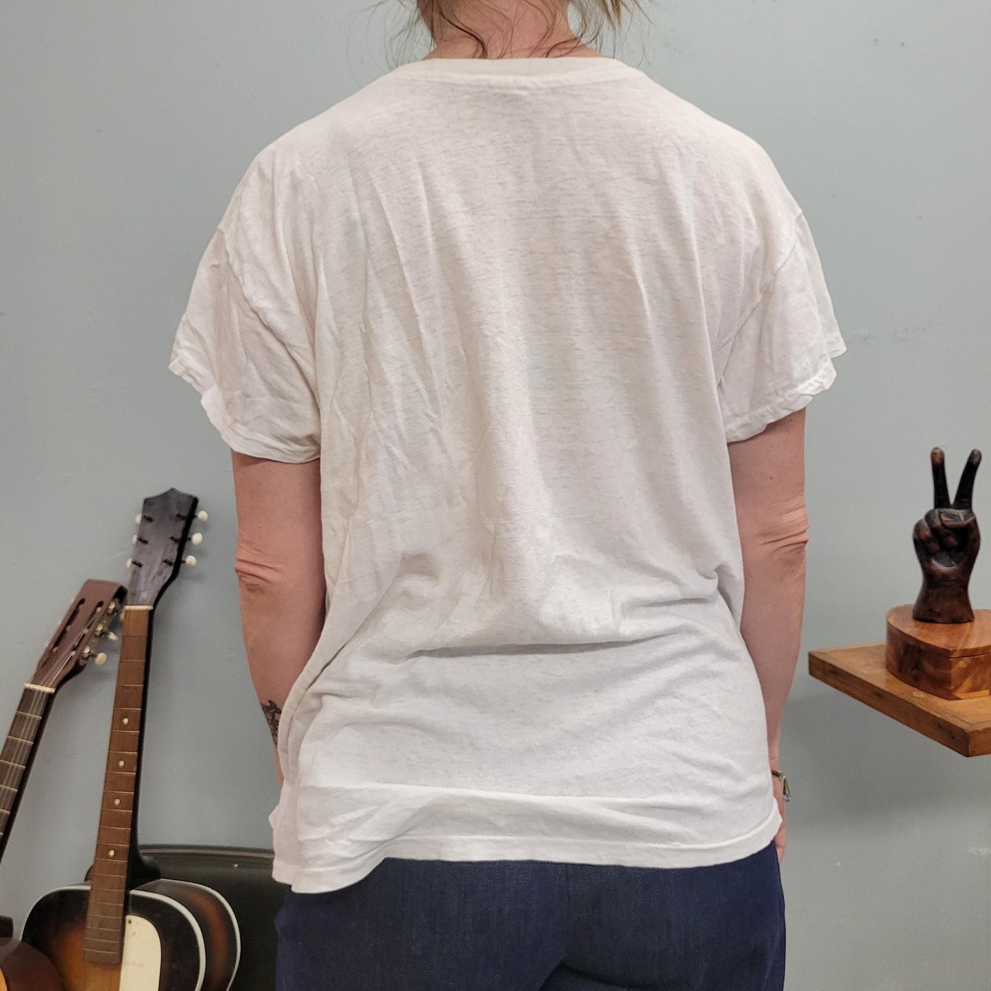 vtg 80s OVERNIGHT FEDERAL EXPRESS tshirt // vintage paper thin white tee ups usps tracking package ship shipper memphis work street style