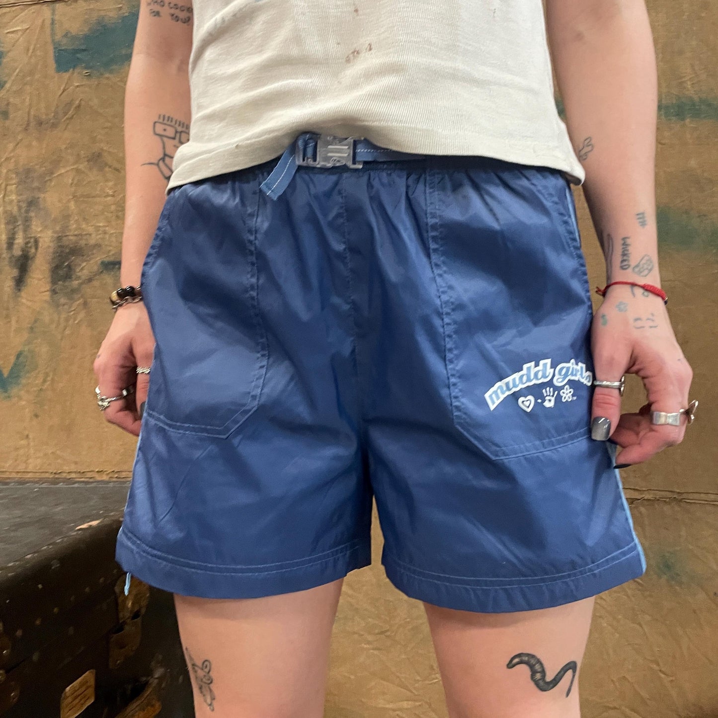 y2k 90s MUDD PANTS / SHORTS Combo !vintage detachable windbreaker zip off baggy nylon workout retro cute brat style casual prepy style