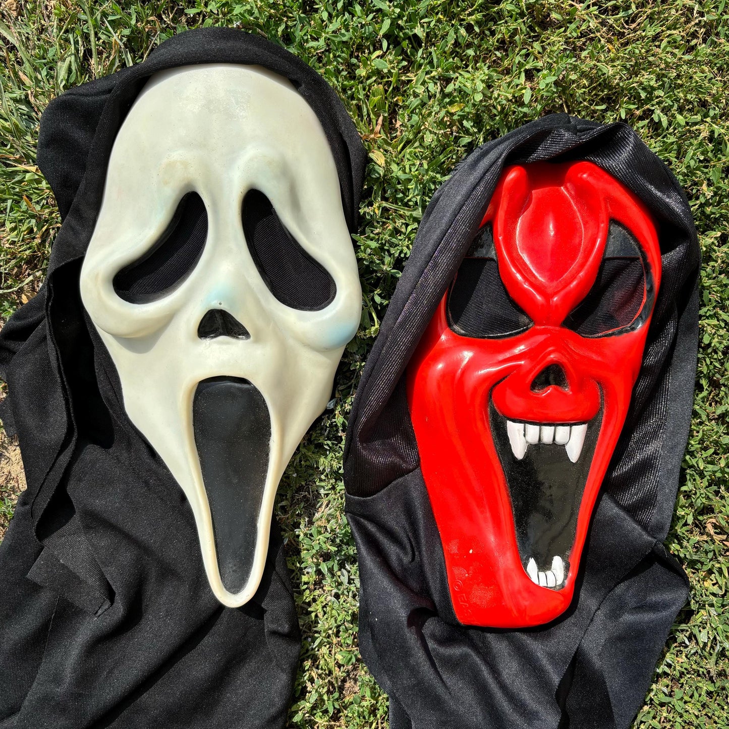 vtg 90s lot of 3 GHOSTFACE scream MASK easter unlimited fun world halloween masks red used movie slasher film horror scary trick treat stone